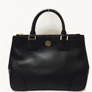 Tory Burch Black Robinson tote! Euc